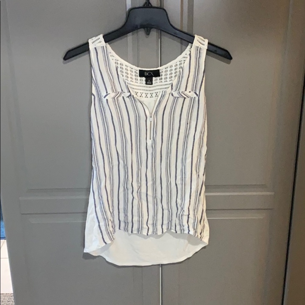 cute blue and white striped tank top